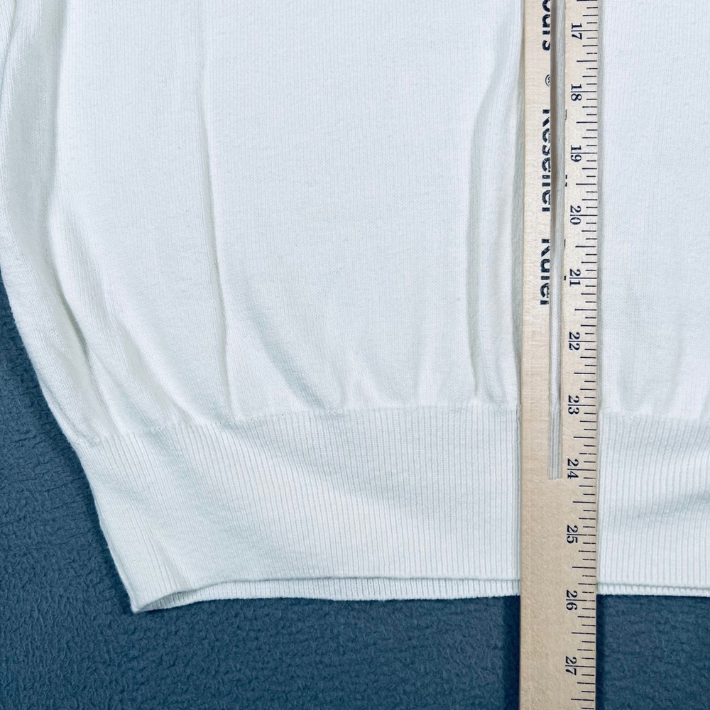 Vintage The Fox Collection Mens V Neck Sweater XL Cotton White Made in USA - Picture 5 of 6